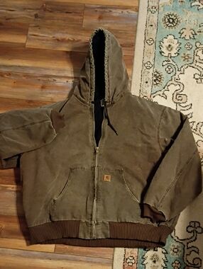 Carhartt Brown Hooded Work Jacket
